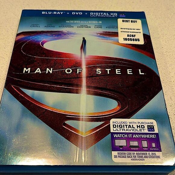Superman Man of Steel • Blue-Ray + DVD + Digital HD Ultraviolet - Picture 1 of 2